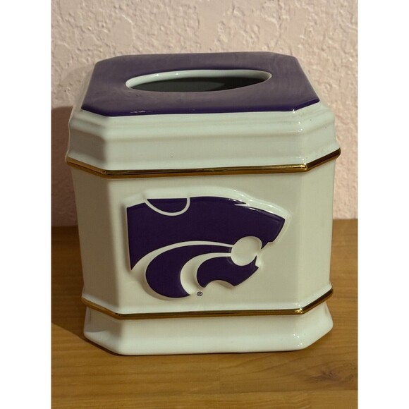 K-State Wildcats Ceramic Tissue Box Cover - Picture 2 of 8